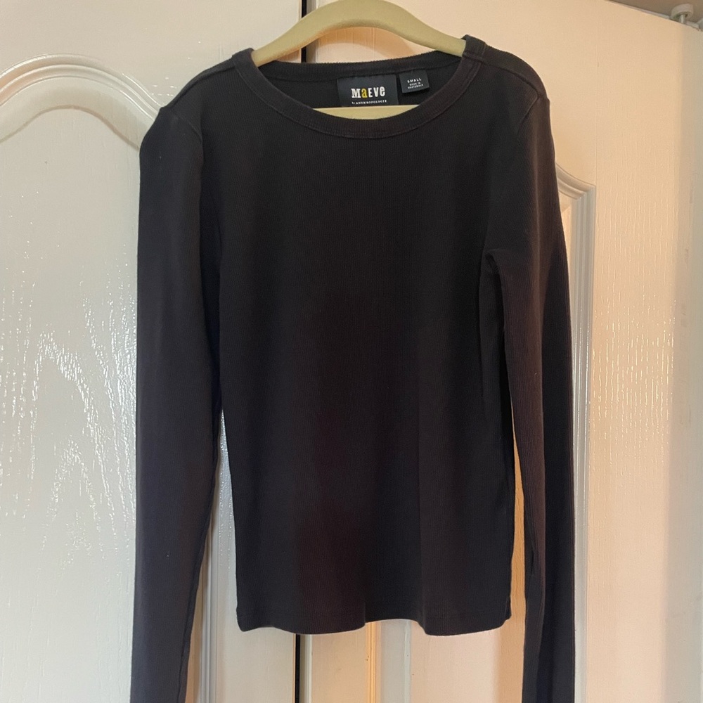 Anthropologie Black long sleeve top